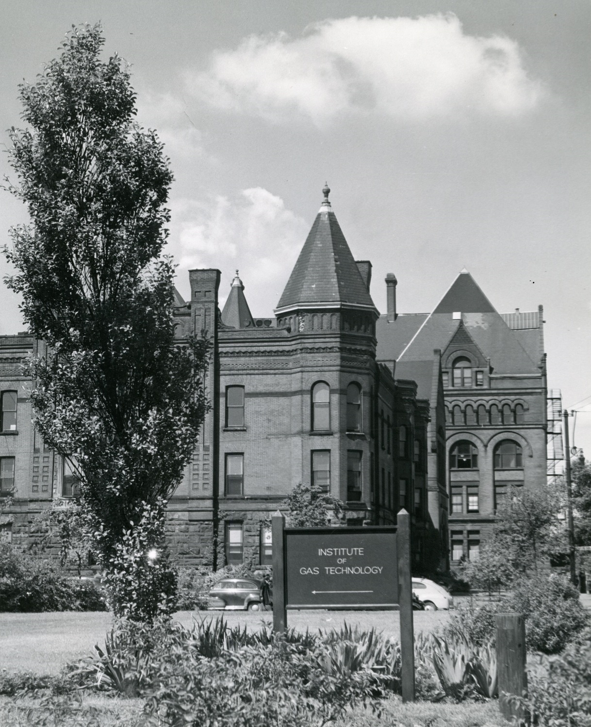 Armour Research Foundation Laboratory and Administration Building, with Armour Mission and Main Building in Background