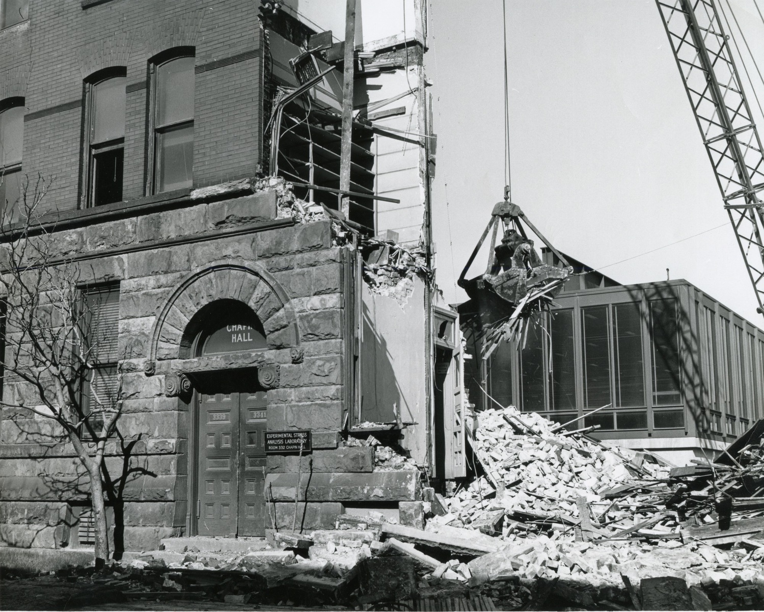 Chapin Hall during demolition